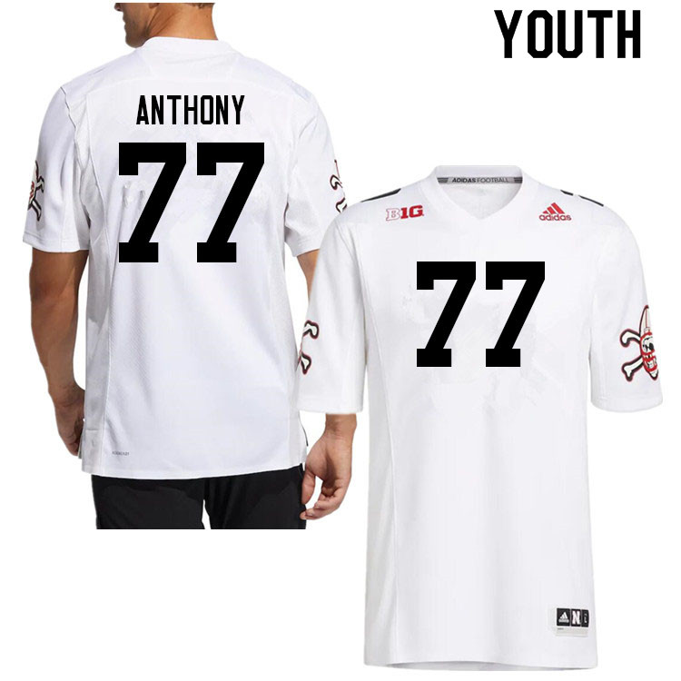 Youth #77 Hunter Anthony Nebraska Cornhuskers College Football Jerseys Sale-Strategy - Click Image to Close